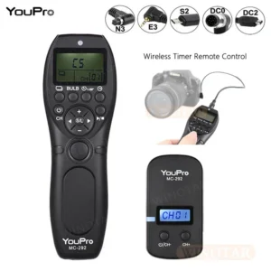 Telecommande sans fil avec ecran LCD et intervallometre (YouPro MC-292) - declencheur a distance Canon, Nikon, Sony, Panasonic