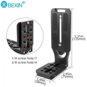 Plaque en L universelle Arca-Swiss pliable (BEXIN L130-50C) - support vertical pour appareil photo